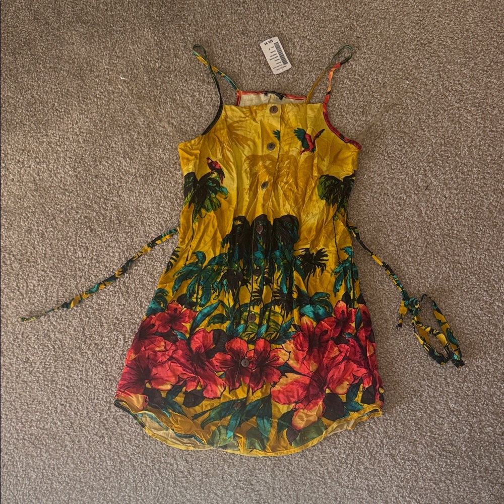 NWT: Love Culture Vibrant Floral Tropical Button Down Dress Size SM